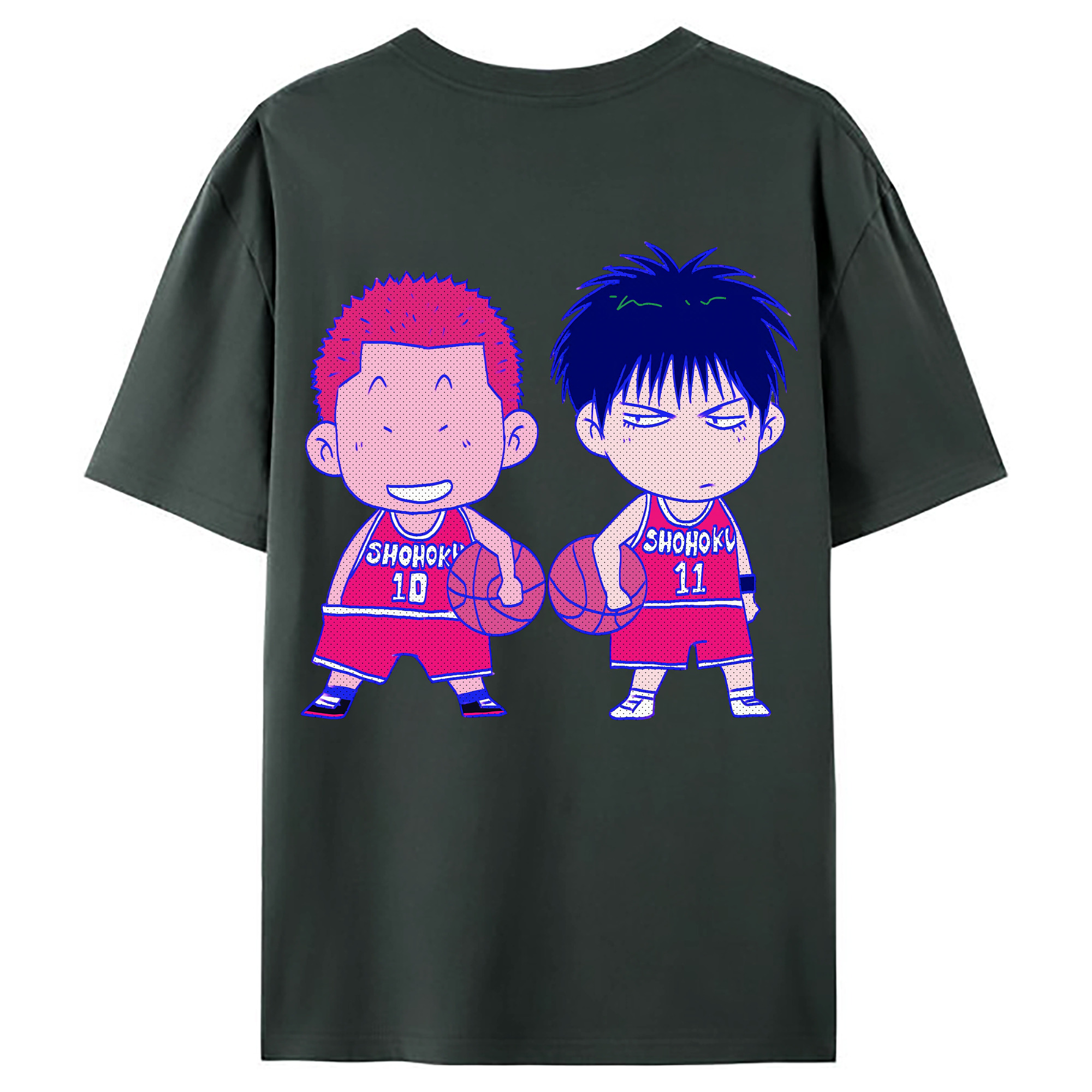 （画像用） SLAM DUNK／スラムダンク 綿100％ メンズ半袖Tシャツ（バックプリント） 通気性